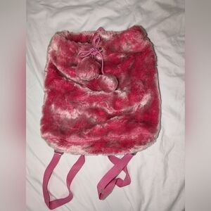Vintage old navy fur backpack pom pom